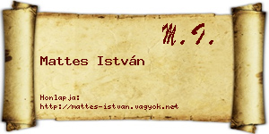 Mattes István névjegykártya